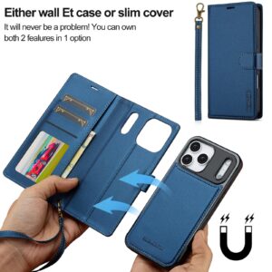 LC.IMEEKE iPhone 17 Pro Max L2 Series Detachable MagSafe Θήκη Βιβλίο - Blue