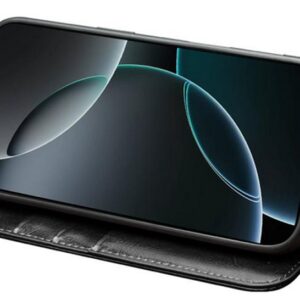 QIALINO iPhone 17 Pro Max Classic Genuine Leather Θήκη Βιβλίο - Black