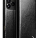 QIALINO iPhone 17 Pro Max Classic Genuine Leather Θήκη Βιβλίο - Black