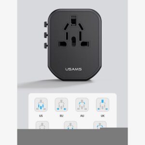 Powertech PT-1378 Φορτιστής με Καλώδιο USB-C σε USB-C και Θύρες 2x USB-C και 1Χ USB-Α GaN3 65W Λευκός