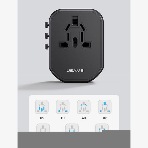 Powertech PT-1378 Φορτιστής με Καλώδιο USB-C σε USB-C και Θύρες 2x USB-C και 1Χ USB-Α GaN3 65W Λευκός