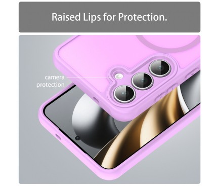 Techsuit Samsung Galaxy S25 FE MagSafe Halofrost II Θήκη Σκληρή Φιμέ - Pink