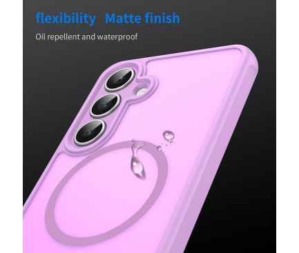 Techsuit Samsung Galaxy S25 FE MagSafe Halofrost II Θήκη Σκληρή Φιμέ - Pink