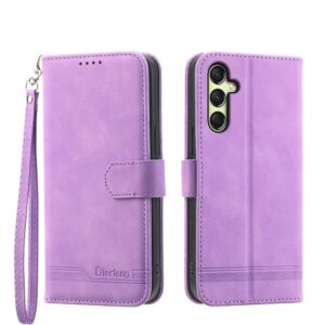 Dierfeng Samsung Galaxy A26 5G / A17 Dream Line TPU Hybrid PU Θήκη Βιβλίο - Purple