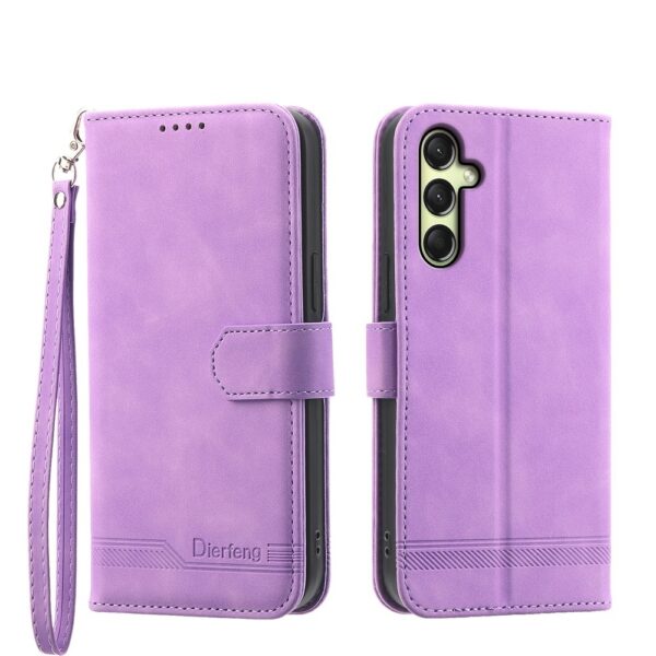 Dierfeng Samsung Galaxy A26 5G / A17 Dream Line TPU Hybrid PU Θήκη Βιβλίο - Purple