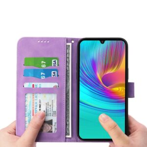 Dierfeng Samsung Galaxy A26 5G / A17 Dream Line TPU Hybrid PU Θήκη Βιβλίο - Purple