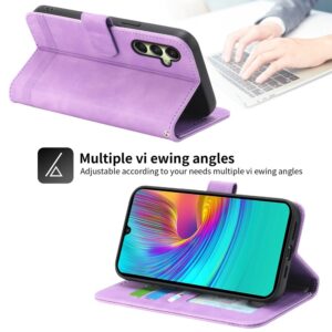 Dierfeng Samsung Galaxy A26 5G / A17 Dream Line TPU Hybrid PU Θήκη Βιβλίο - Purple