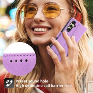 Dierfeng Samsung Galaxy A26 5G / A17 Dream Line TPU Hybrid PU Θήκη Βιβλίο - Purple