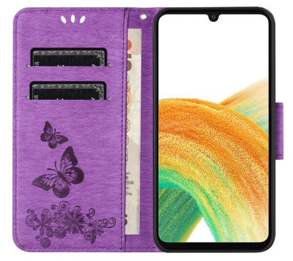 ENKAY Samsung Galaxy A26 5G / A17 Butterfly Embossed Θήκη Βιβλίο - Purple