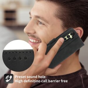 Dierfeng Samsung Galaxy A26 5G / A17 Dream Line TPU Hybrid PU Θήκη Βιβλίο - Black