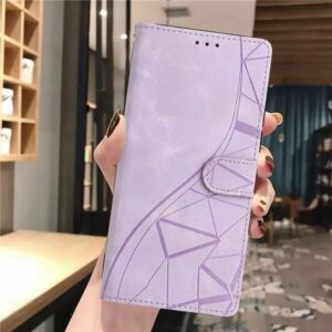 Tel1 Samsung Galaxy A13 4G Triangles Embossed Θήκη Βιβλίο - Purple