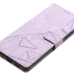 Tel1 Samsung Galaxy A13 4G Triangles Embossed Θήκη Βιβλίο - Purple