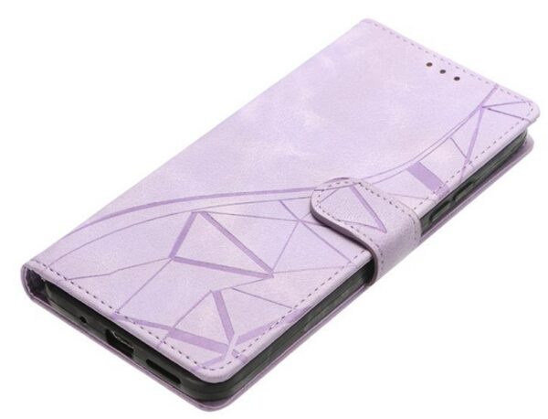Tel1 Samsung Galaxy A13 4G Triangles Embossed Θήκη Βιβλίο - Purple