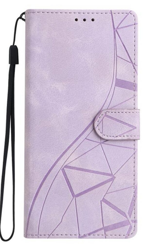 Tel1 Samsung Galaxy A13 4G Triangles Embossed Θήκη Βιβλίο - Purple