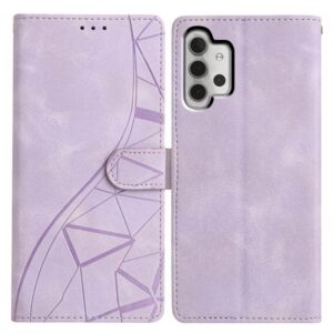 Tel1 Samsung Galaxy A13 4G Triangles Embossed Θήκη Βιβλίο - Purple