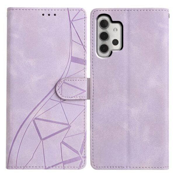 Tel1 Samsung Galaxy A13 4G Triangles Embossed Θήκη Βιβλίο - Purple