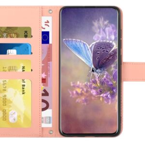 Pattern Samsung Galaxy A13 4G Skin Feel Butterfly Peony Embossed Θήκη Βιβλίο - Pink