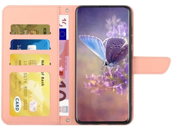 Pattern Samsung Galaxy A13 4G Skin Feel Butterfly Peony Embossed Θήκη Βιβλίο - Pink
