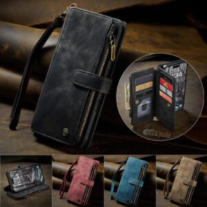 CaseMe C30 iPhone 17 Pro Max Card Slots Zipper Wallet Θήκη Βιβλίο - Black