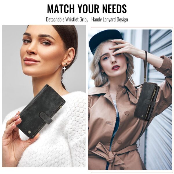 CaseMe C30 iPhone 17 Pro Max Card Slots Zipper Wallet Θήκη Βιβλίο - Black