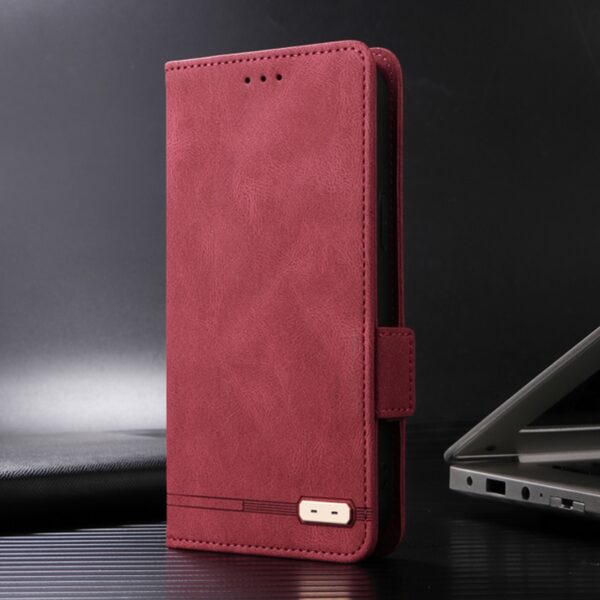 ENKAY Xiaomi Redmi 14C 4G / Poco C75 Magnetic Clasp Θήκη Βιβλίο - Red