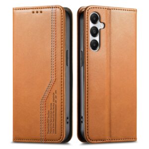 ENKAY Samsung Galaxy A16 4G / 5G Elastic Wristband Magnetic Suction Θήκη Βιβλίο - Brown