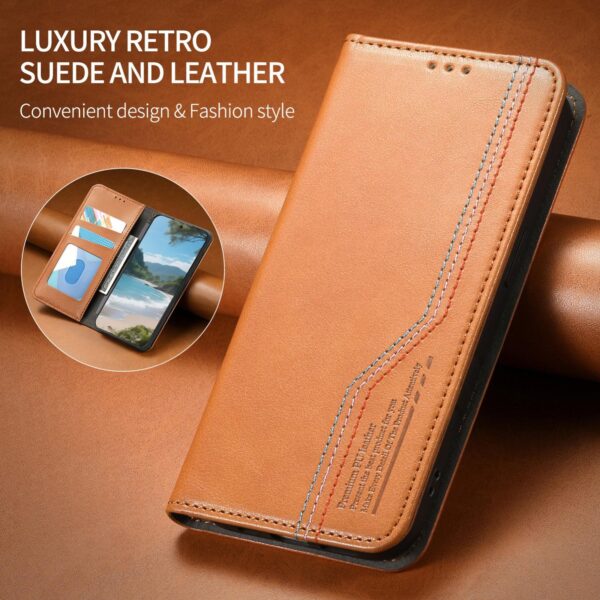 ENKAY Samsung Galaxy A16 4G / 5G Elastic Wristband Magnetic Suction Θήκη Βιβλίο - Brown