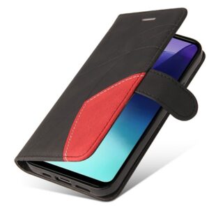ENKAY Xiaomi Redmi 14C 4G / Poco C75 Dual-color Splicing Flip Θήκη Βιβλίο - Black