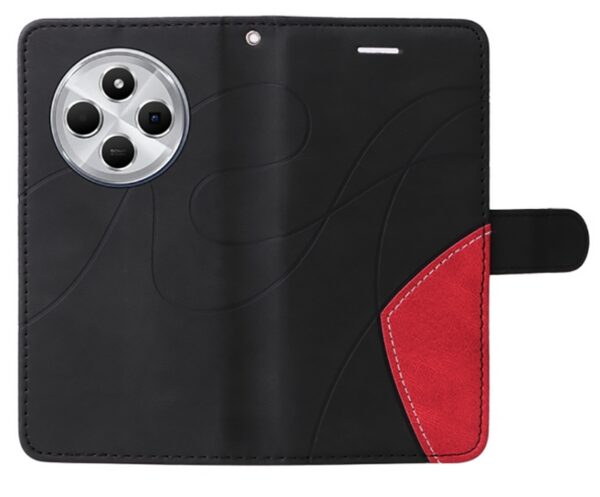 ENKAY Xiaomi Redmi 14C 4G / Poco C75 Dual-color Splicing Flip Θήκη Βιβλίο - Black