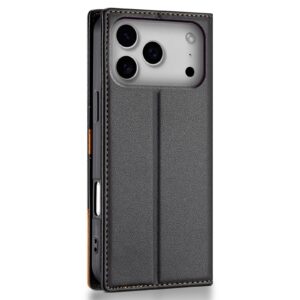 N.Bekus iPhone 17 Pro Max P3 RFID Stitching Magnetic Flip Θήκη Βιβλίο - Black