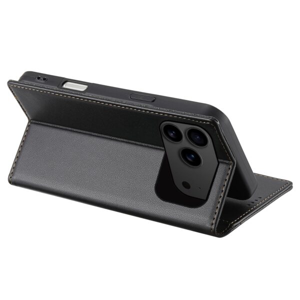 N.Bekus iPhone 17 Pro Max P3 RFID Stitching Magnetic Flip Θήκη Βιβλίο - Black