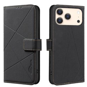 Binfen Color iPhone 17 Pro Max Geometric Pattern RFID Θήκη Βιβλίο - Black