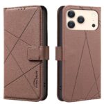 Binfen Color iPhone 17 Pro Max Geometric Pattern RFID Θήκη Βιβλίο - Brown