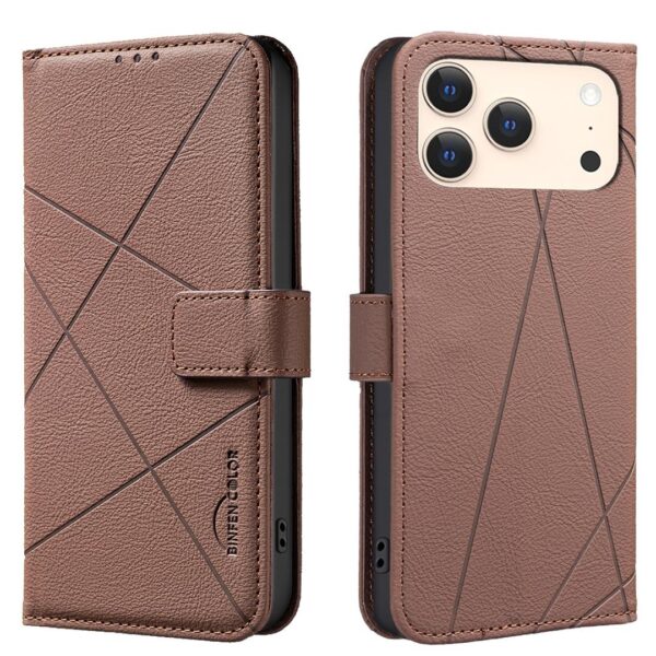 Binfen Color iPhone 17 Pro Max Geometric Pattern RFID Θήκη Βιβλίο - Brown Binfen Color iPhone 17 Pro Max Geometric Pattern RFID Θήκη Βιβλίο - Brown