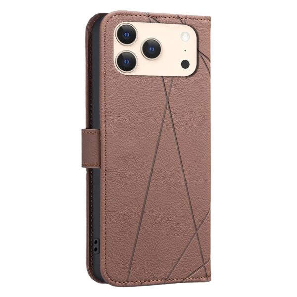 Binfen Color iPhone 17 Pro Max Geometric Pattern RFID Θήκη Βιβλίο - Brown