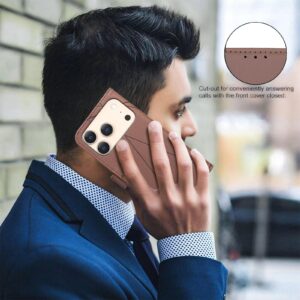 Binfen Color iPhone 17 Pro Max Geometric Pattern RFID Θήκη Βιβλίο - Brown