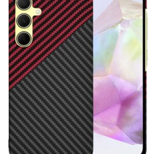 Techsuit Samsung Galaxy A35 5G Carbonite Fibershell Θήκη Σκληρή - Red Vortex