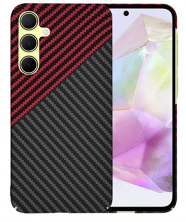 Techsuit Samsung Galaxy A35 5G Carbonite Fibershell Θήκη Σκληρή - Red Vortex