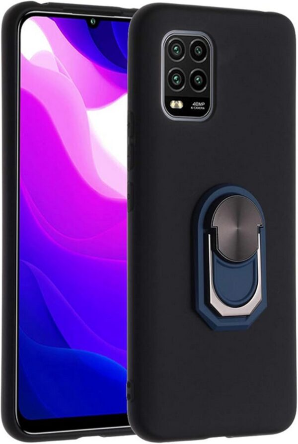 Forcell Xiaomi Mi 10 Lite Shield Ring Θήκη Σιλικόνης - Black Blue Forcell Xiaomi Mi 10 Lite Shield Ring Θήκη Σιλικόνης - Black Blue