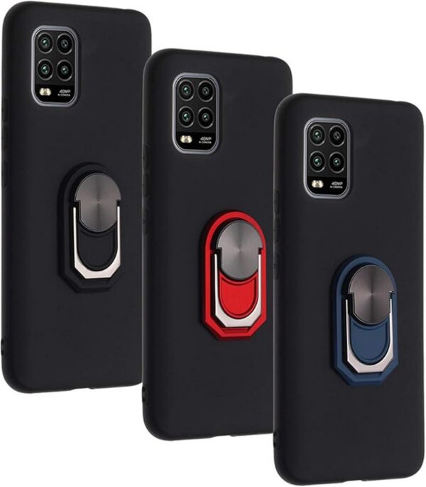 Forcell Xiaomi Mi 10 Lite Shield Ring Θήκη Σιλικόνης - Black Blue