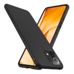 Lenuo Xiaomi Mi 10 Lite Twill Texture Θήκη Σιλικόνης - Black