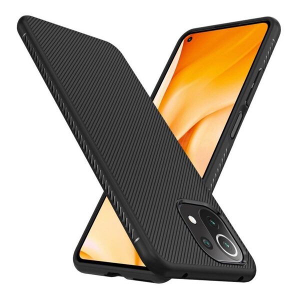 Lenuo Xiaomi Mi 10 Lite Twill Texture Θήκη Σιλικόνης - Black Lenuo Xiaomi Mi 10 Lite Twill Texture Θήκη Σιλικόνης - Black