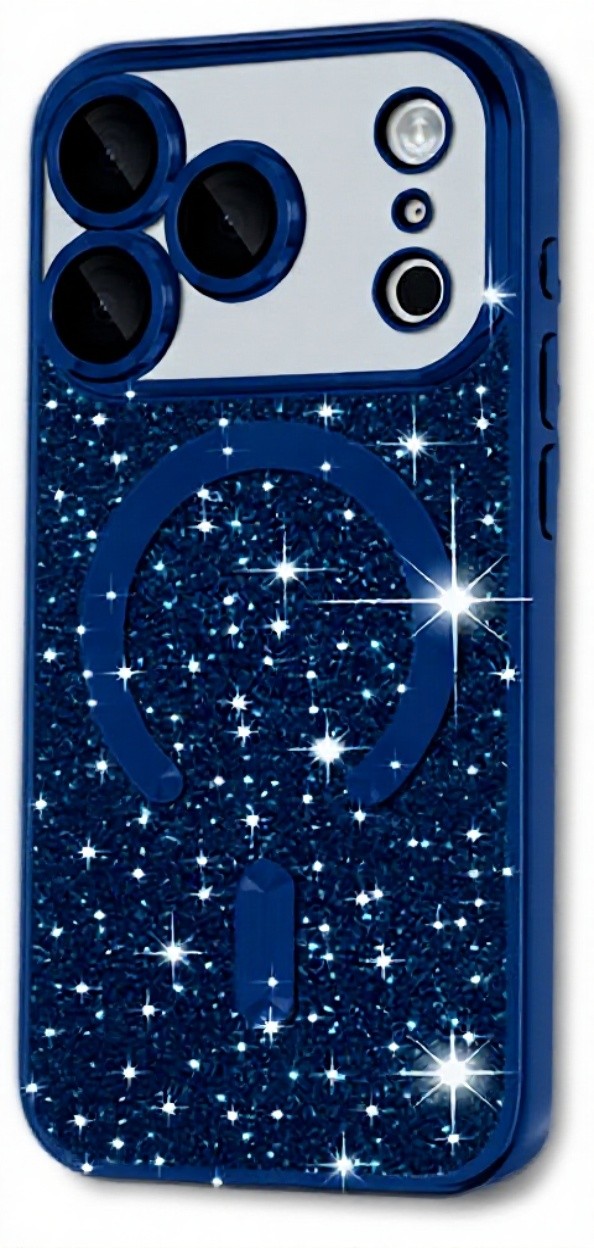 Techsuit iPhone 17 Pro Max MagSafe Luxury Glitter Θήκη με Πλαίσιο Σιλικόνης Διάφανη - Deep Blue