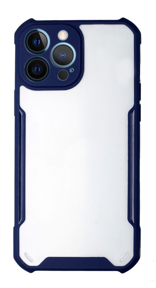 Forcell iPhone 13 Pro Θήκη Σκληρή Με Πλαίσιο Σιλικόνης Διάφανη - Blue