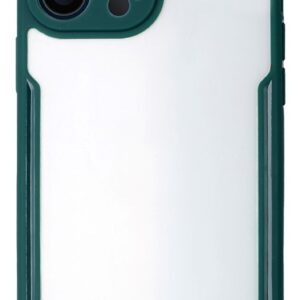Forcell iPhone 13 Pro Θήκη Σκληρή Με Πλαίσιο Σιλικόνης Διάφανη - Dark Green