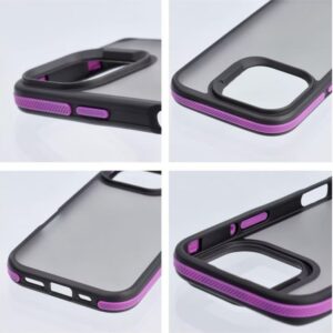 Forcell iPhone 13 Θήκη με Πλαίσιο Σιλικόνης Φιμέ - Purple