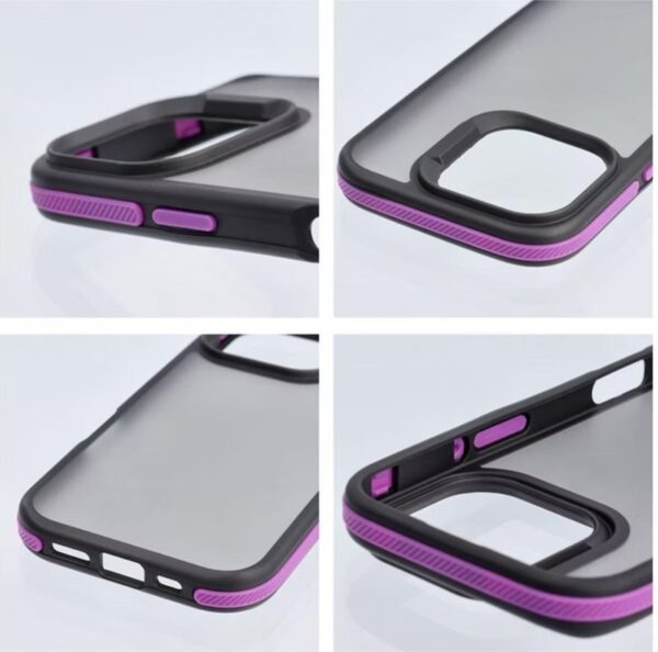 Forcell iPhone 13 Θήκη με Πλαίσιο Σιλικόνης Φιμέ - Purple