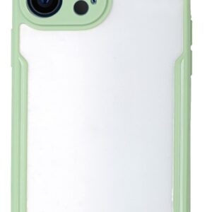 Forcell iPhone 13 Pro Θήκη Σκληρή Με Πλαίσιο Σιλικόνης Διάφανη - Light Green