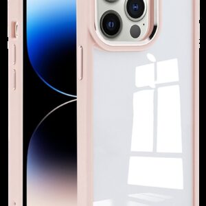 Forcell iPhone 14 Pro Charming Pupil Shockproof Θήκη με Πλαίσιο Σιλικόνης Διάφανη - Pink