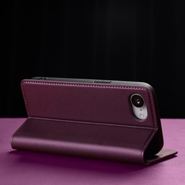 LC.IMEEKE iPhone 16e L1 Series Frosted Fine Texture Θήκη Βιβλίο - Purple